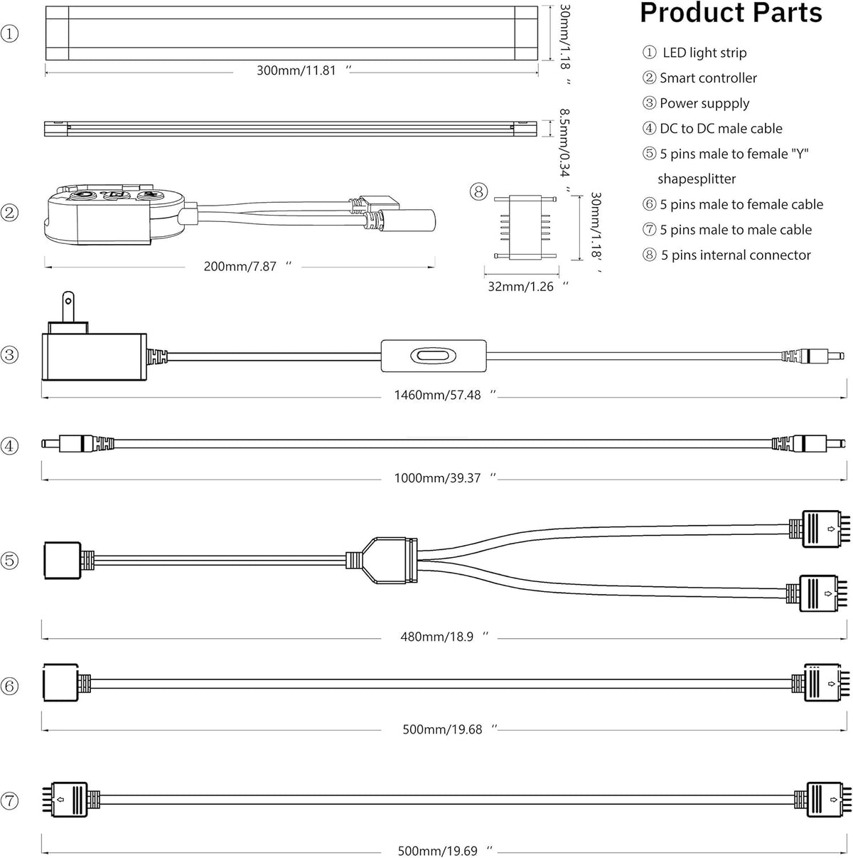Under Cabinet LED Light Bar Kit, 3 Lights, Dimmable Warm to Cool White N38353