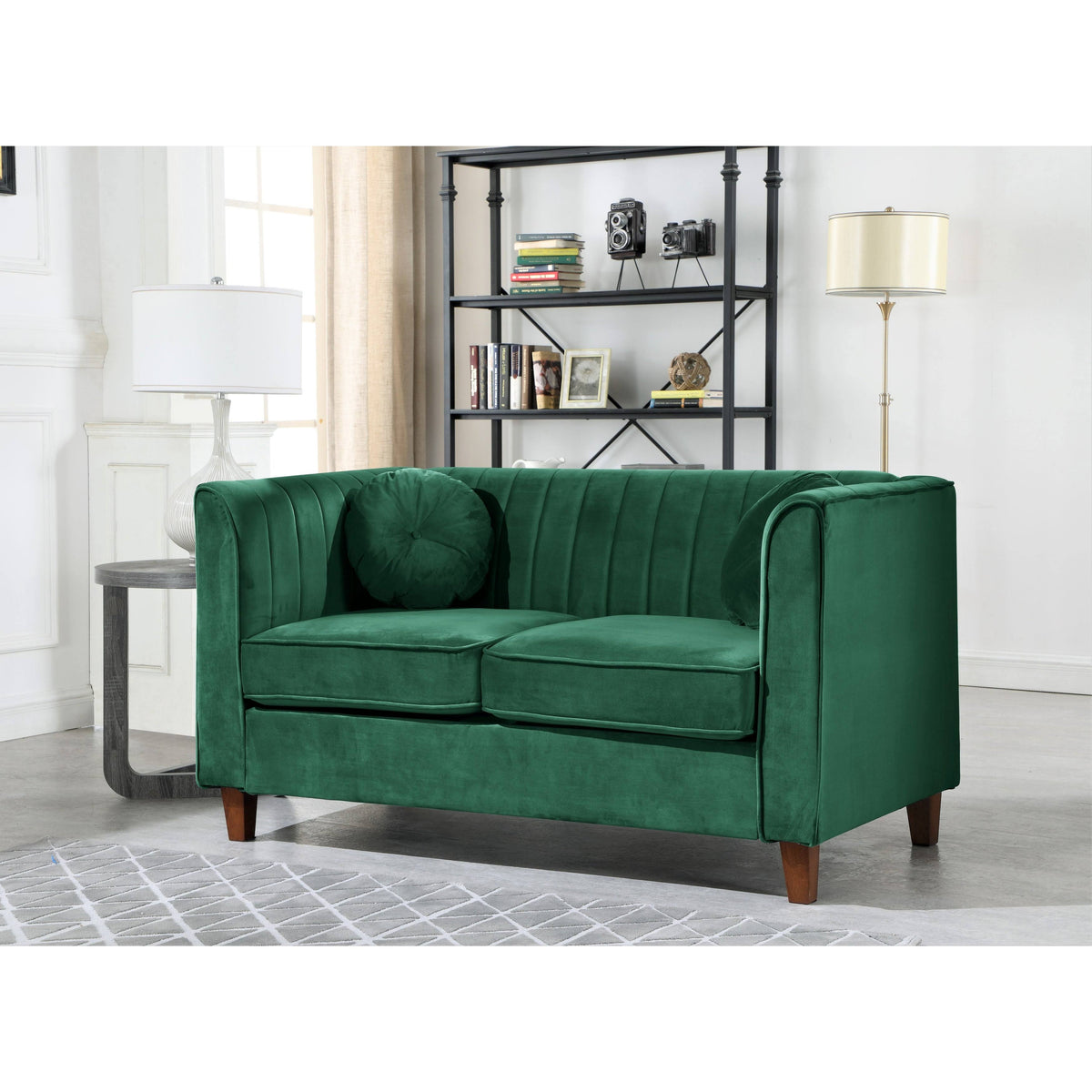 Green Chesterfield Loveseat R62061