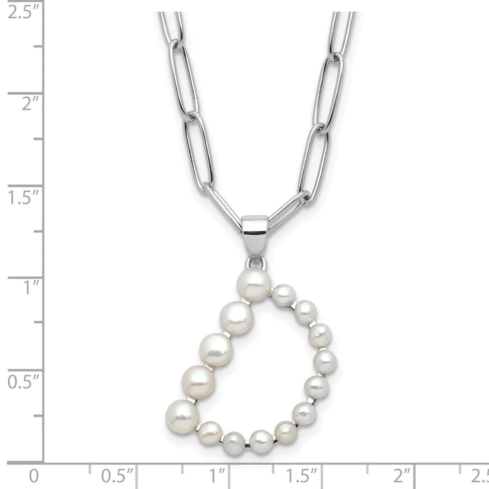 Sterling Silver Pearl Letter D Necklace D206
