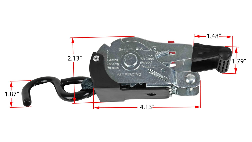 2 Pack 1'' x 10' Retractable Ratchet Straps K56333