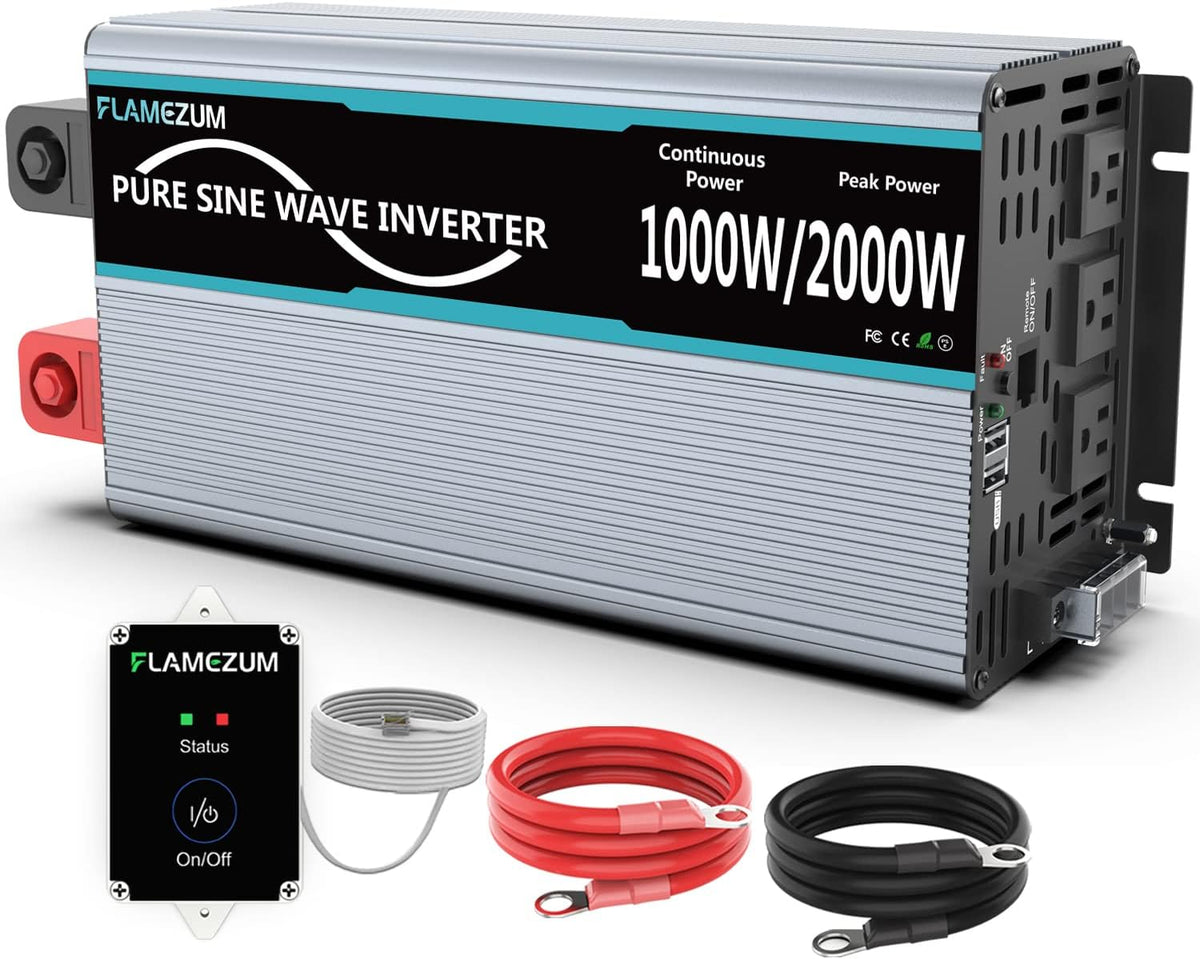 1500 Watt 12V DC to 110V AC Power Inverter with 3 AC Outlets and 2 USB Ports N660799