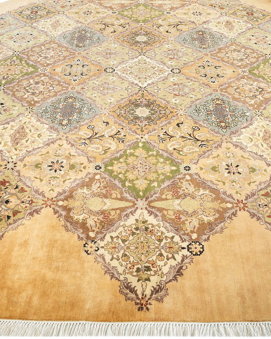 Hand-Knotted Wool Ivory Octagon Area Rug 8' 1" x 8' 1" X13446