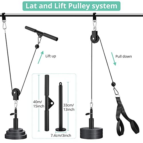 Pulley System with Tricep Rope and LAT Pull Down Bar V11079