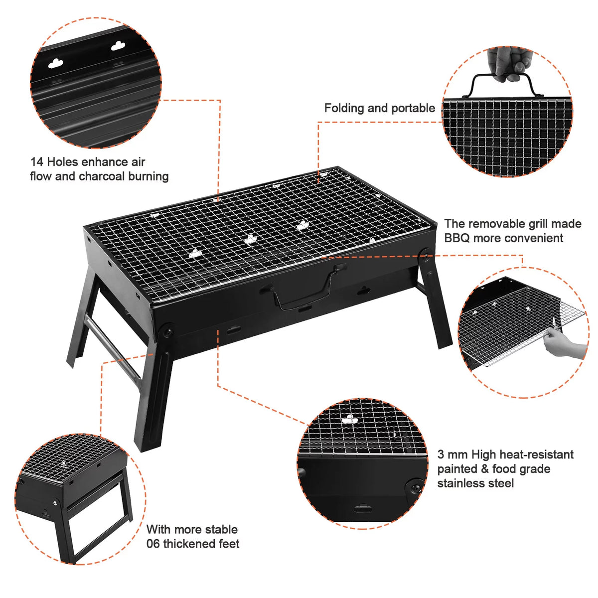 Portable Foldable Charcoal Grill M12141