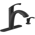 Matte Black Single-Handle Pull-Out Sprayer Kitchen Faucet J573