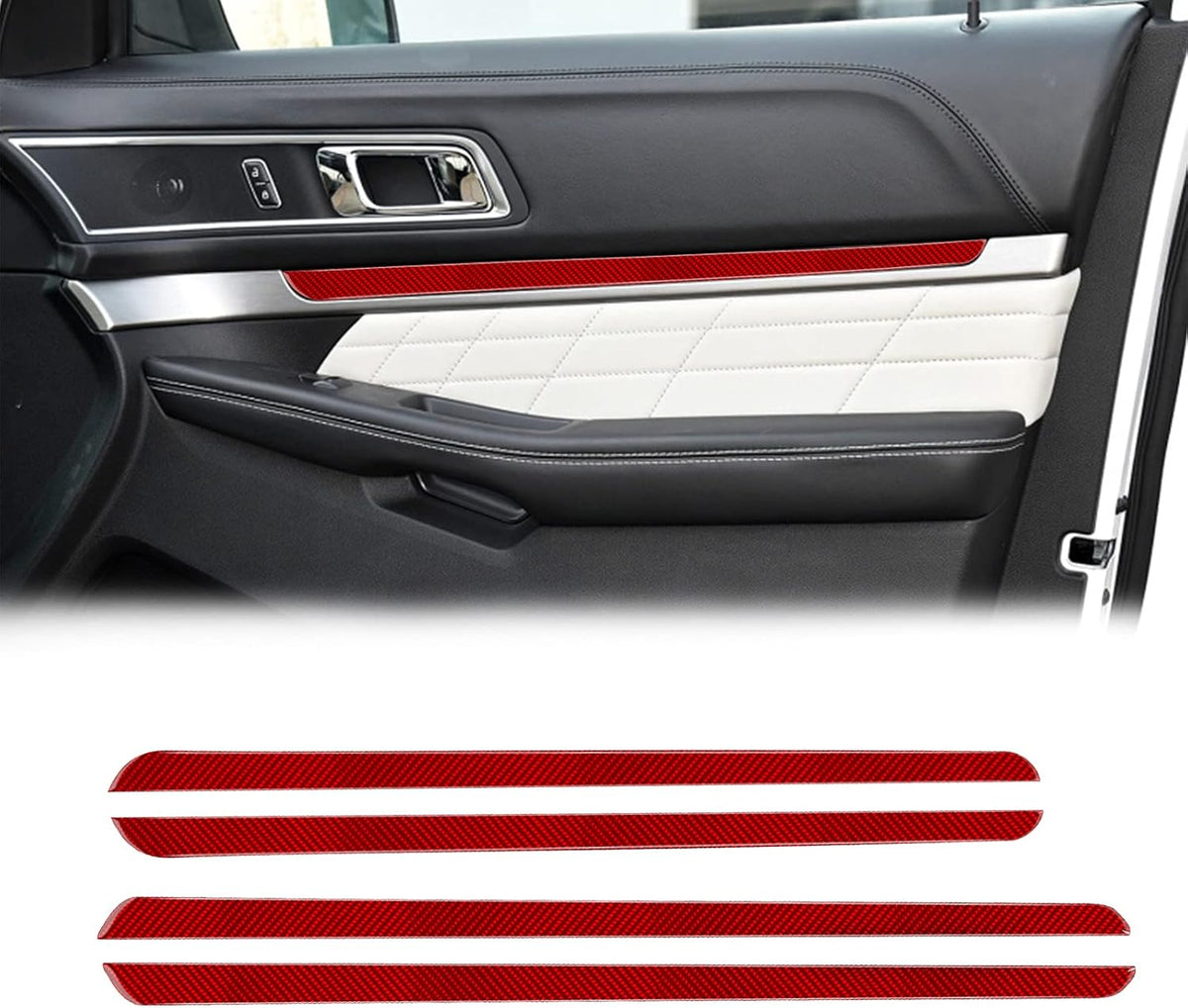 Carbon Fiber Interior Car Door Handle Panel Trim Sticker 4PCS Q4453