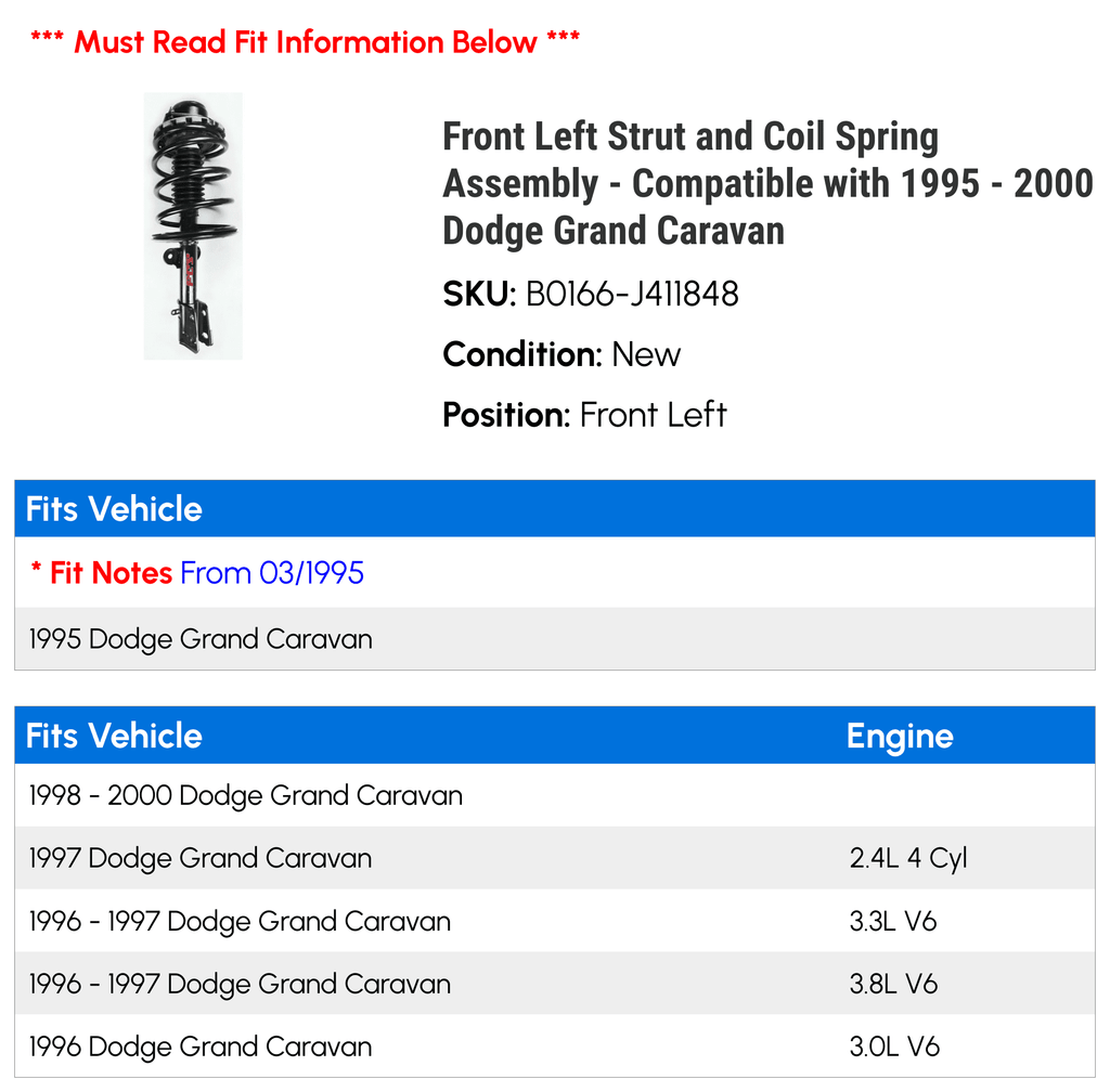 Front Left Strut and Coil Spring Assembly P949
