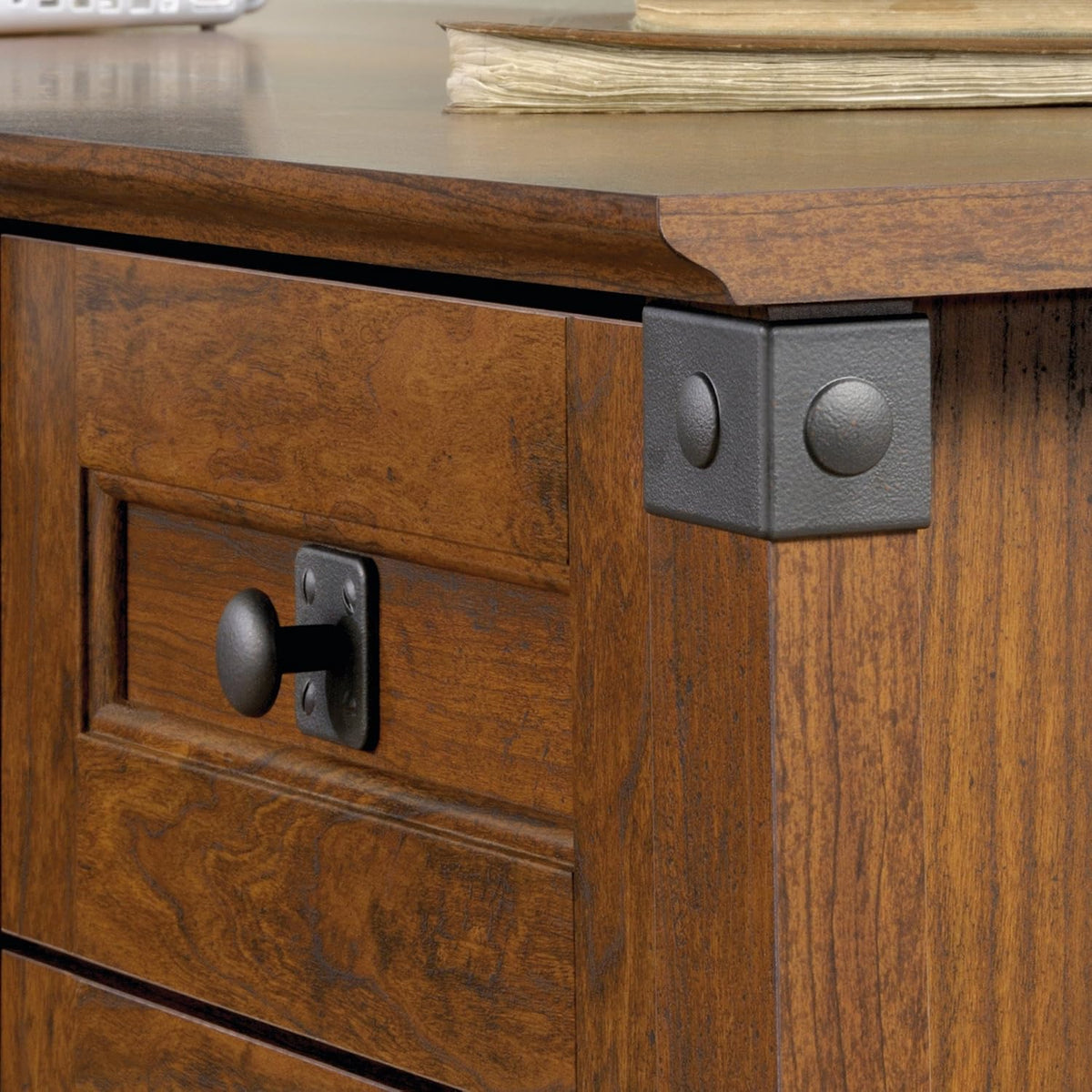 Corner Computer Desk, Washington Cherry finish F914414