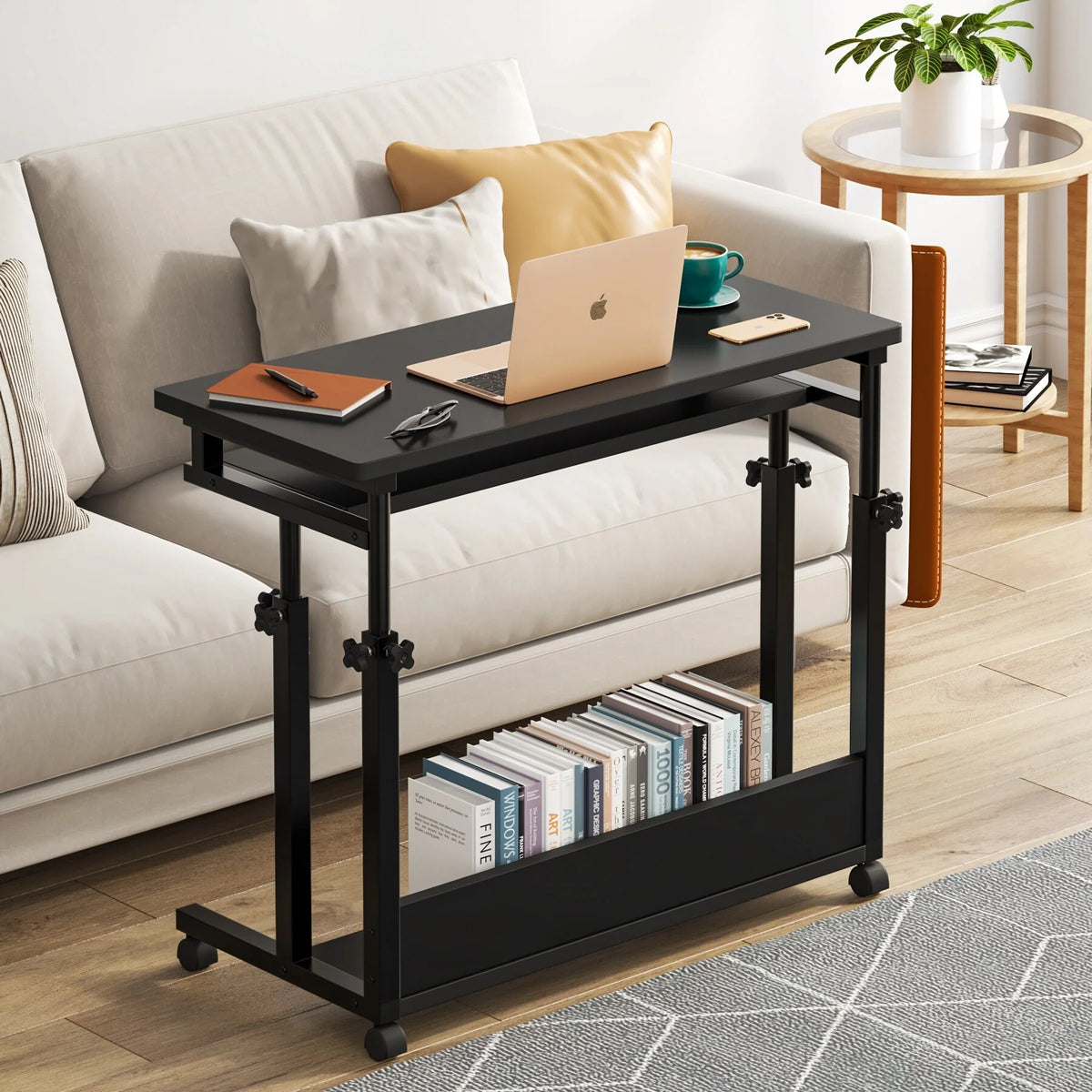 Portable Black Adjustable C Table O8020