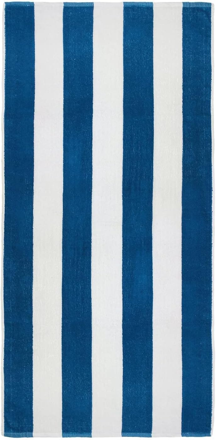 Cabana Stripe 36-Pack 30in x 60in Cotton Terry Beach Towel N827