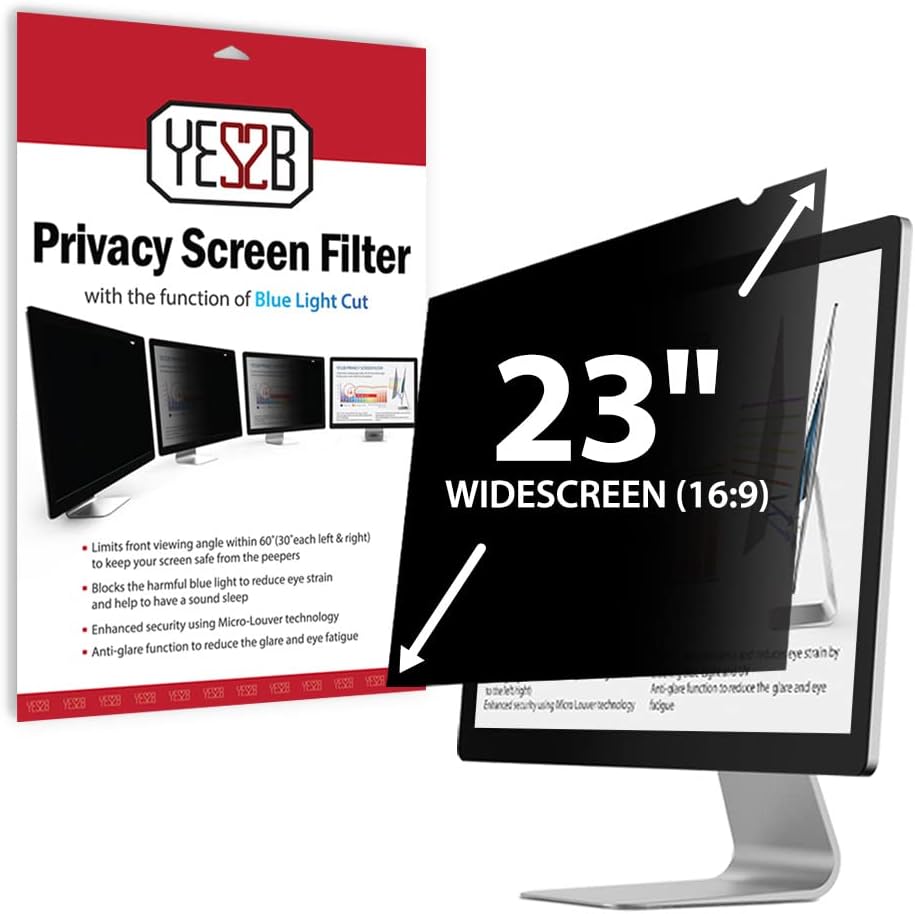 23 Inch Monitor Privacy Screen Filter for 16:9 Widescreen Display, Pack of 2 A12376