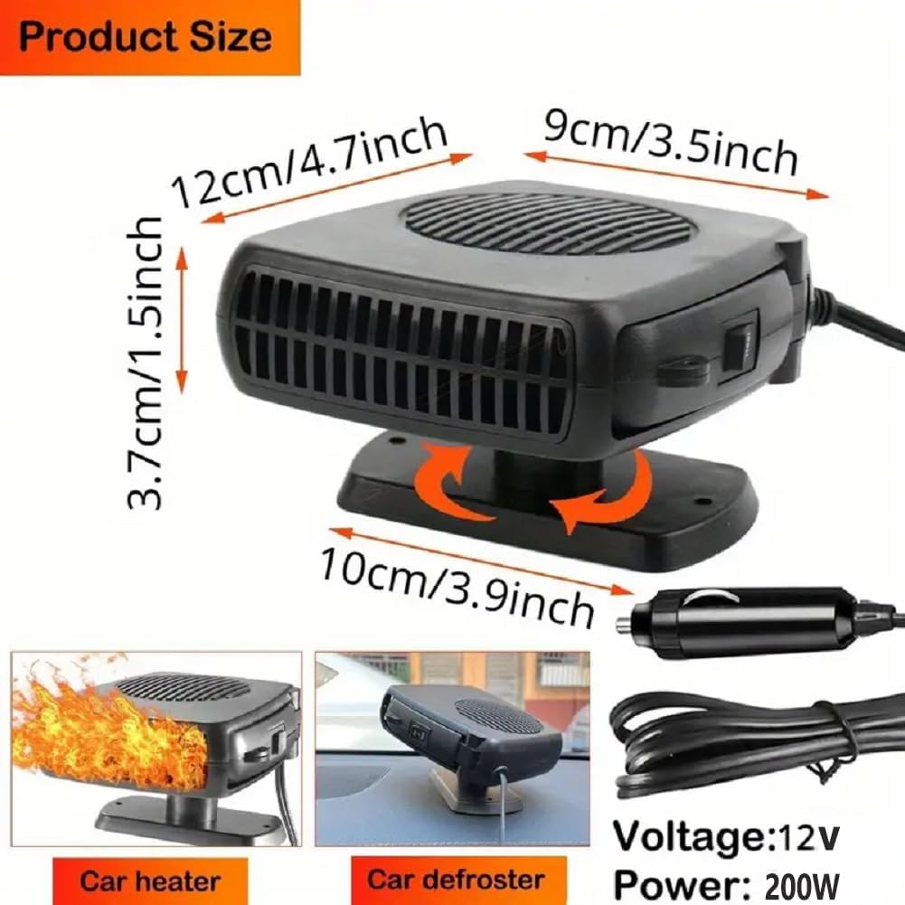 200W Portable Car Heater with Cigarette Lighter Plug H924
