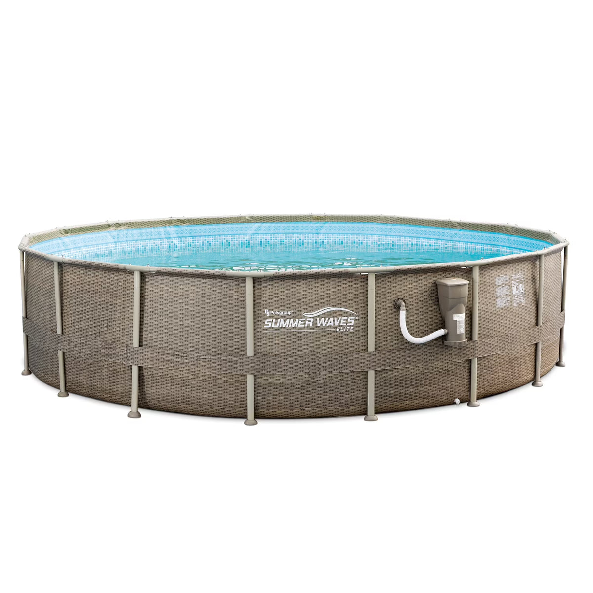 18ft x 48in Elite Frame Swimming Pool with Exterior Wicker Print C31160