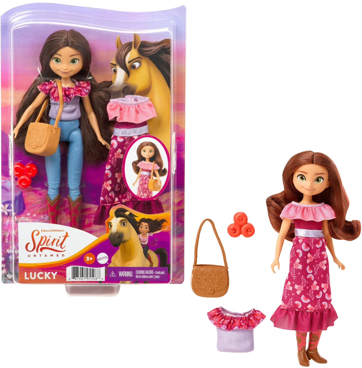 Lucky Doll with 2 Fashion Outfits & Accessories, 7 Movable Joints V195