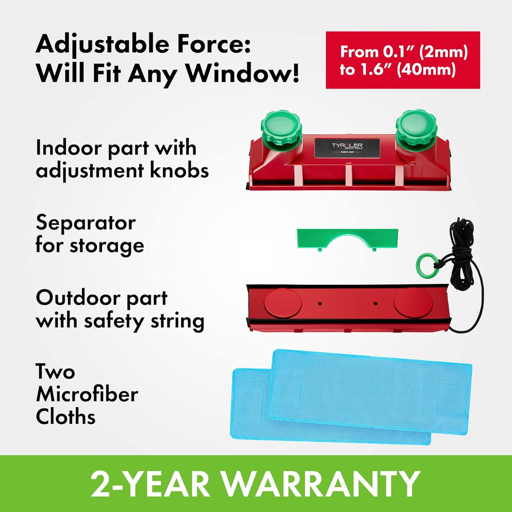 Magnetic Window Cleaner with Adjustable Force Control, Double-Sided T957