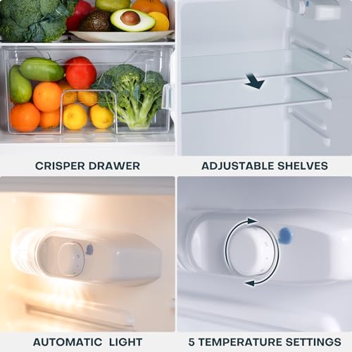Black 4.0 Cu.Ft. Double Door Mini Refrigerator with Freezer M932