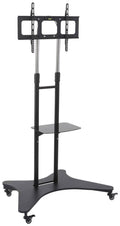 Rolling TV Cart with Shelf, Height Adjustable Black M505