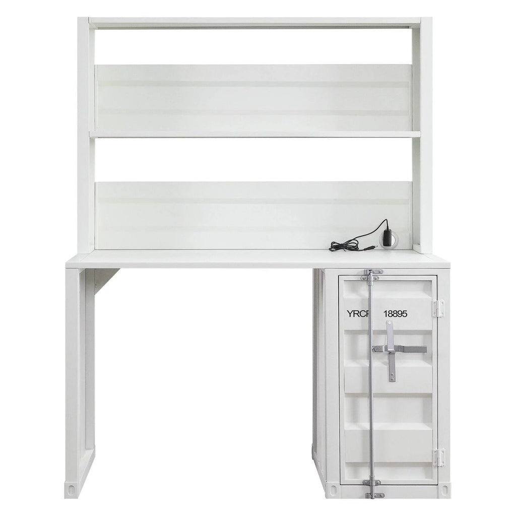 Metal Frame Desk and Hutch with Storage Base in Blue I693