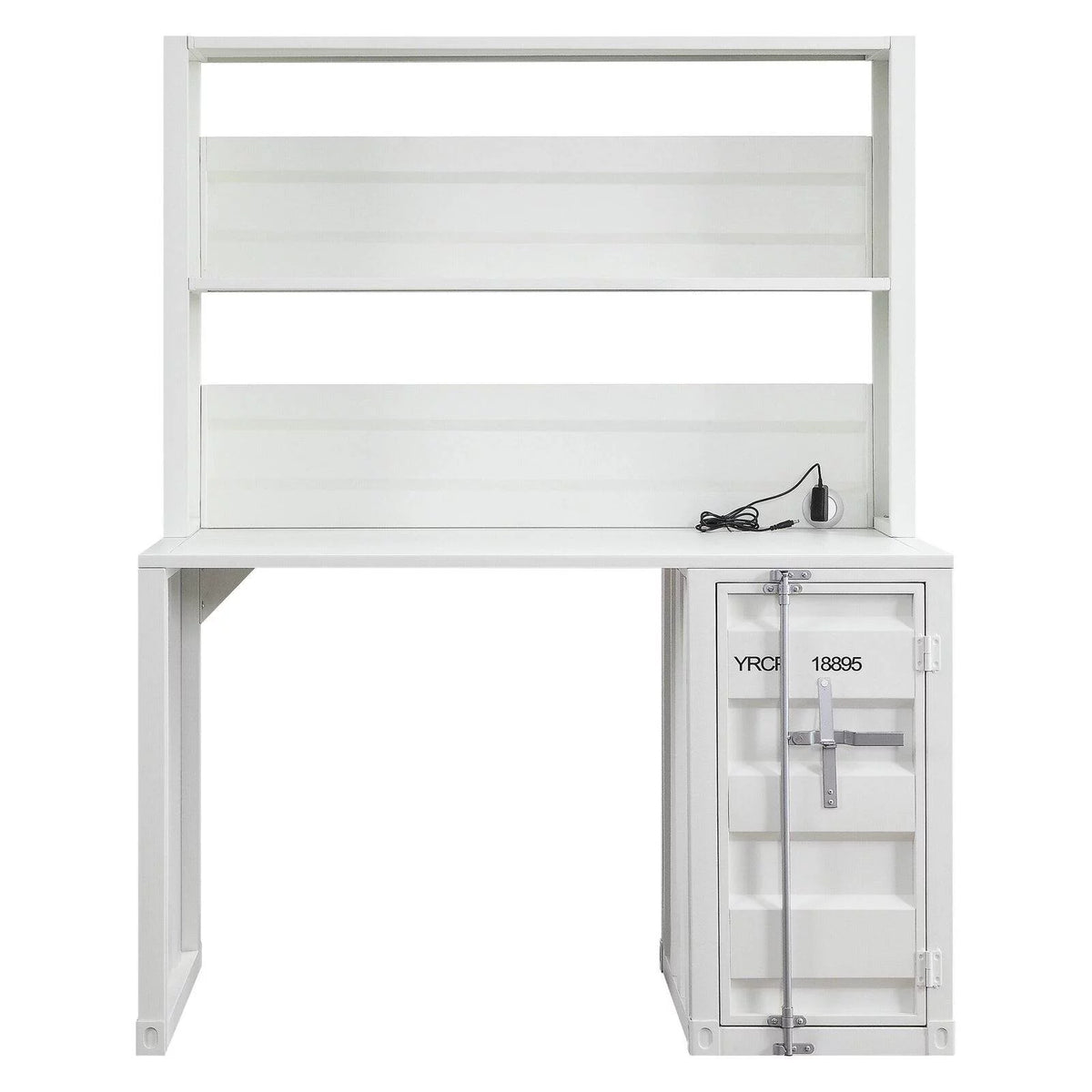 Metal Frame Desk and Hutch with Storage Base in Blue I693