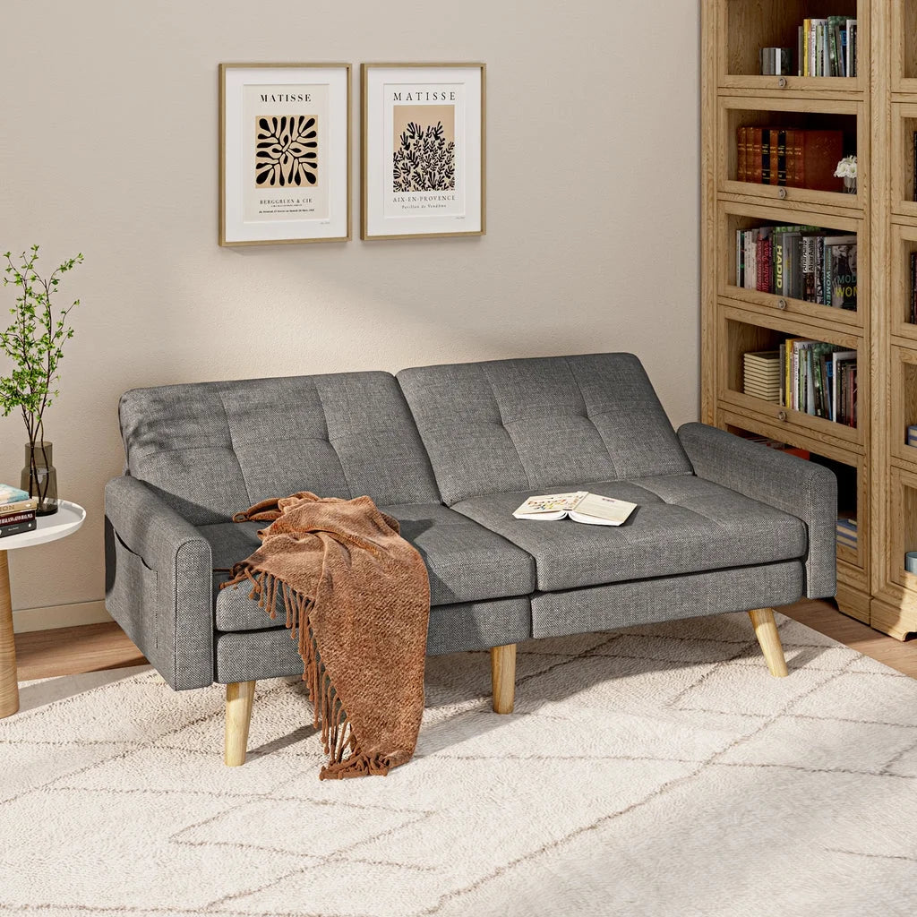 Dark Gray Convertible Futon Sofa Bed O6663