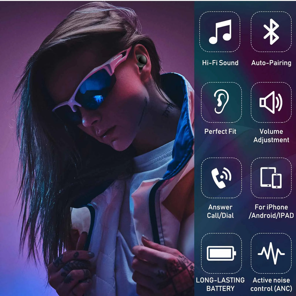 Black True Wireless Earbuds with Active Noise Cancelling T3258