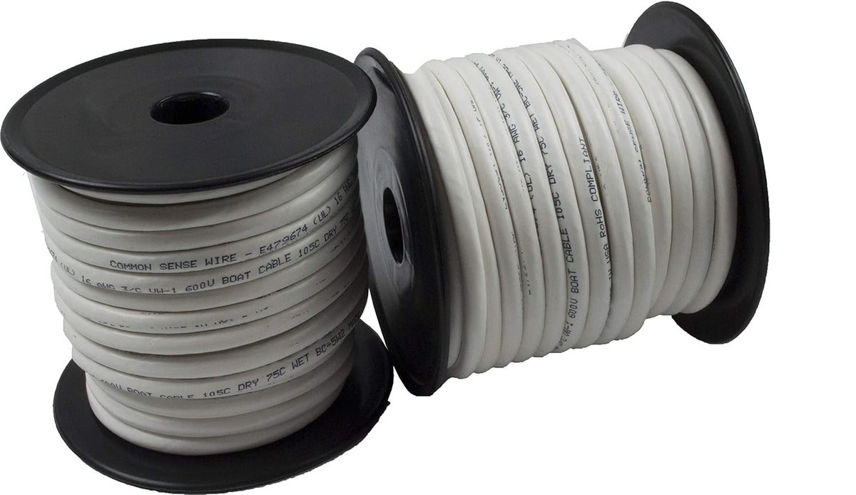Tinned Copper Marine Wire Boat Cable 500 Feet White PVC Jacket F162