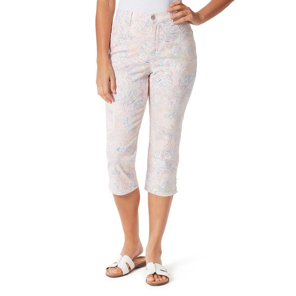 Petite Printed Capris V7073