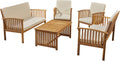 Acacia Wood 6 Seater Conversation Set with Coffee Table N74975
