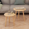 2 Pieces Small Round Solid Wood Side Table I1016