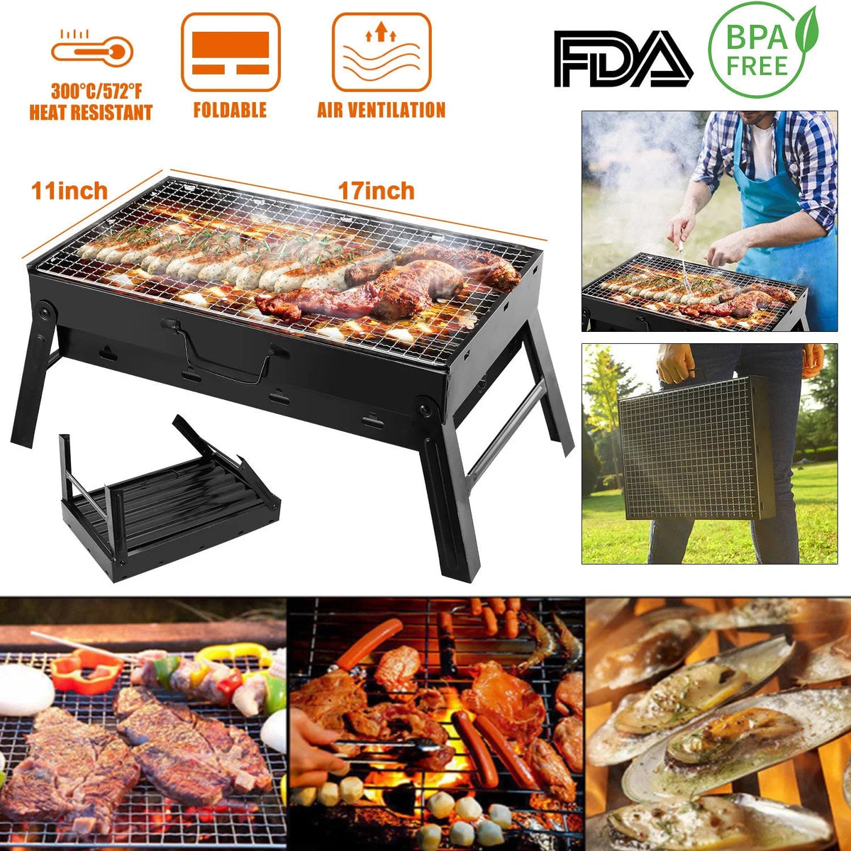 Portable Foldable Charcoal Grill M12141