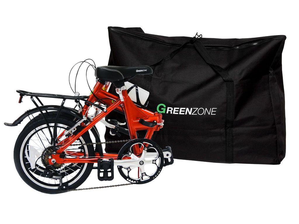 Red 20" Folding Bike with Alloy Frame and Carrying Bag T910