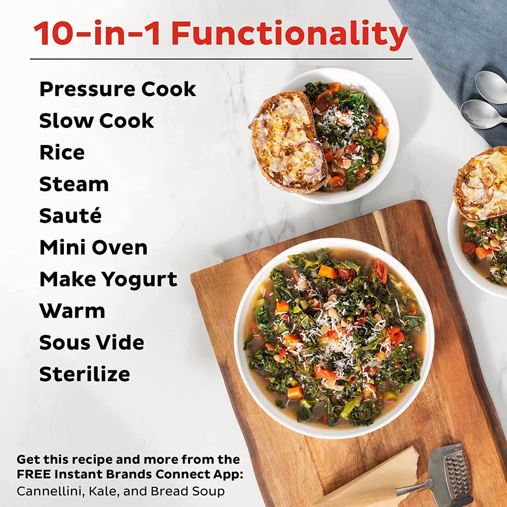 10-in-1 Slow Cooker with 8 Quart Ceramic Non Stick Inner Cooking Pot D4799