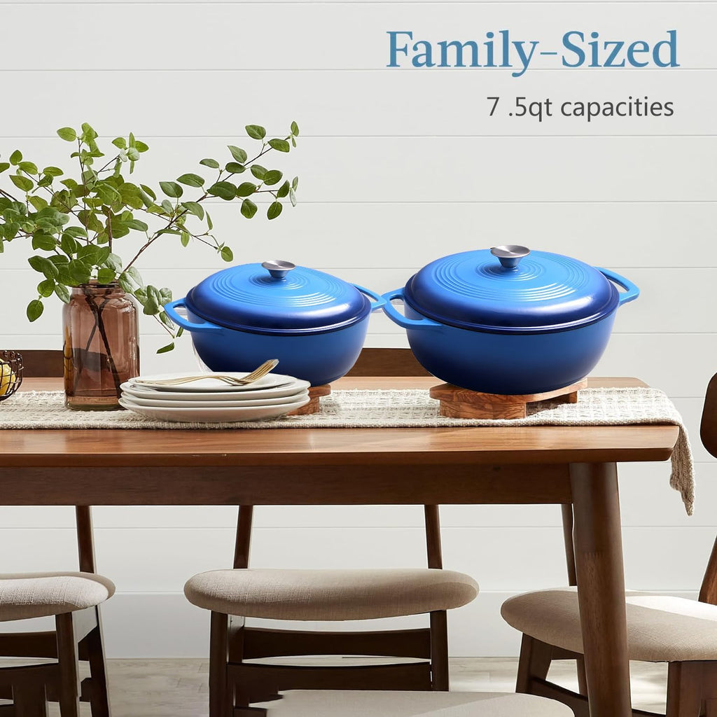 7.5 Quart Enamel Cast-Iron Round Dutch Oven with Lid K344948