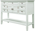 Navy Blue Console Table with 7 Drawers and Cabinet X4831