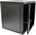 12U Wallmount Cabinet Enclosure 19-Inch Server Network Rack with Locking Glass Door Black T619