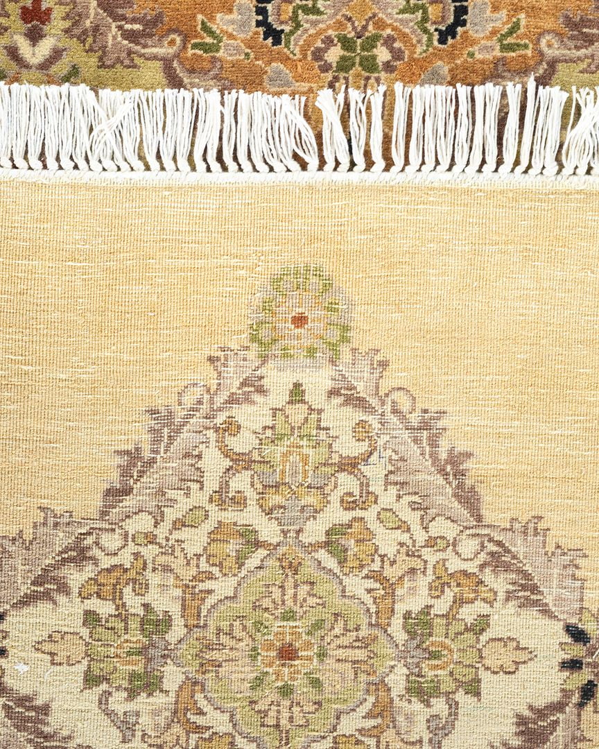 Hand-Knotted Wool Ivory Octagon Area Rug 8' 1" x 8' 1" X13446