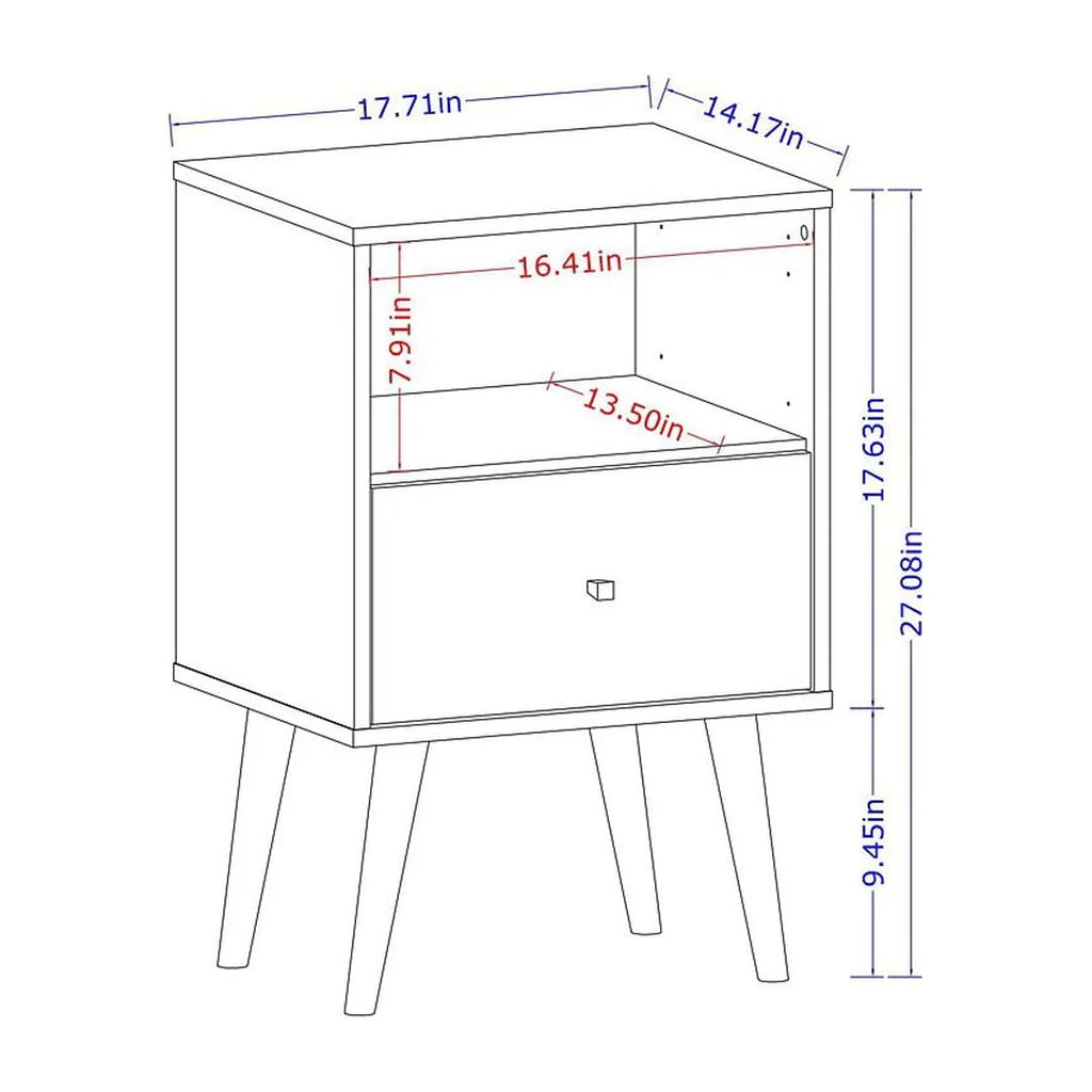 Mid-Century Modern Nightstand with 1 Drawer P73150