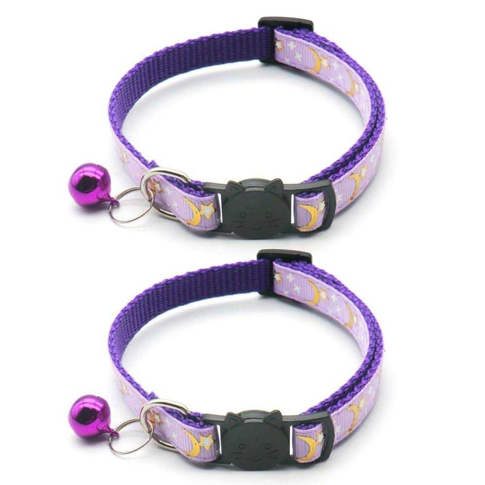 Reflective Cat Collars Bell 2-Pack Adjustable 7.5-12.5 Inch V12205