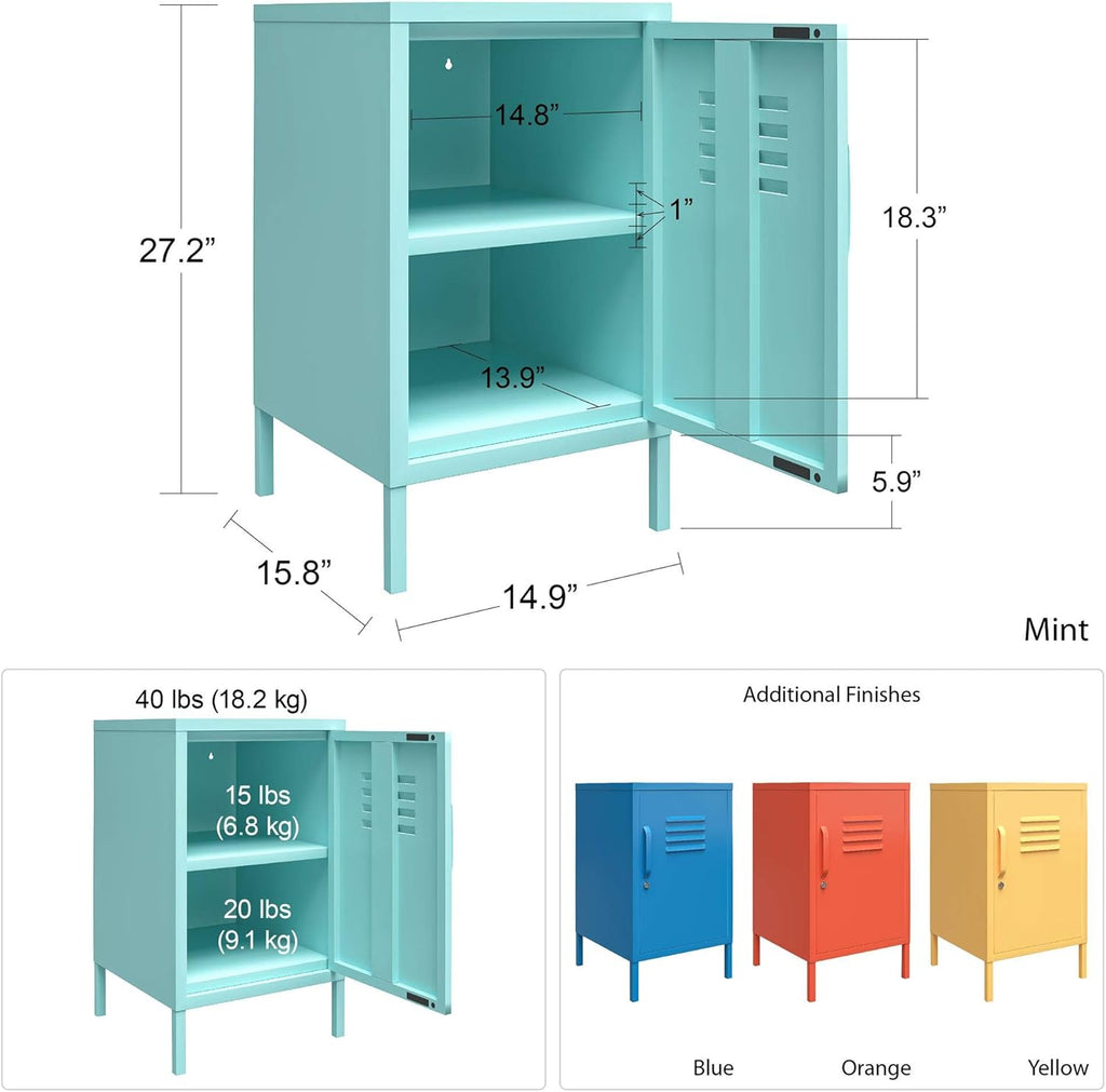 Blue Metal End Table W57335