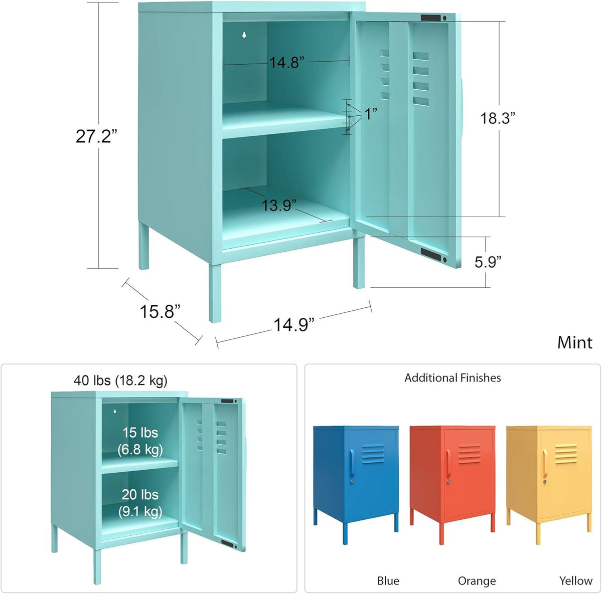 Blue Metal End Table W57335