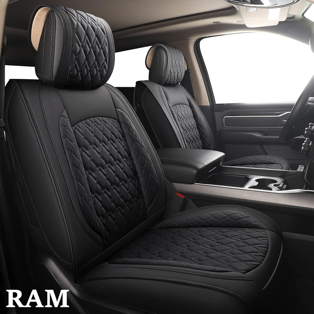 2 Pcs Front Waterproof Synthetic Leather Car Seat Covers U798498