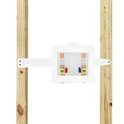 White 1/2 inch Crimp PEX Washing Machine Outlet Box with Hammer Arrestors K721