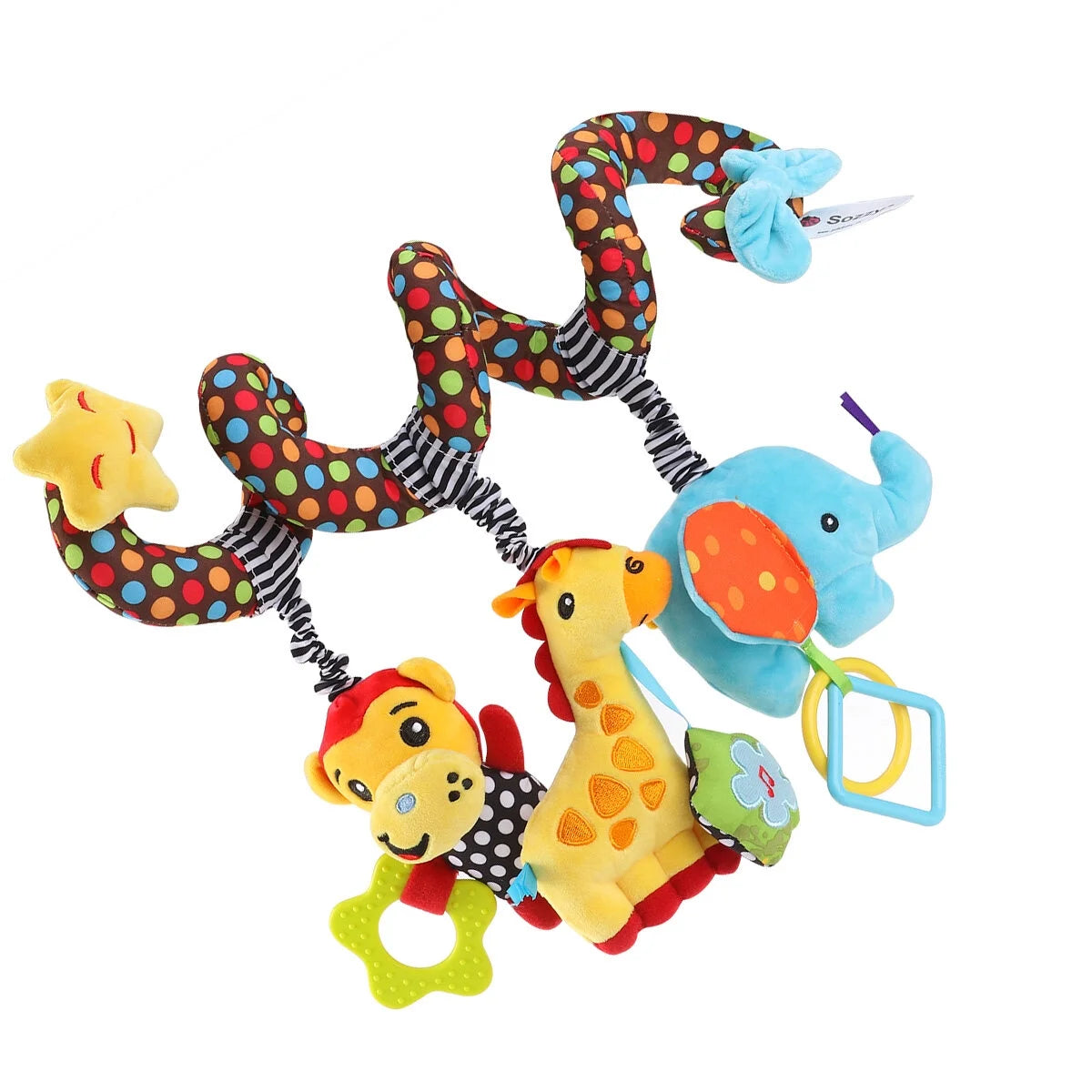 Baby Stroller Wrap Around Toys Infant Car Seat Activity Spiral Plush Toy Y789