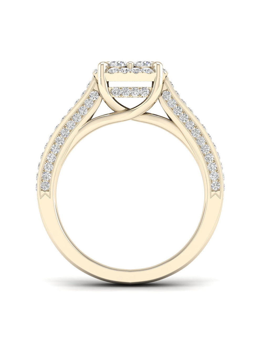Diamond Cluster Halo Engagement Ring Y1258