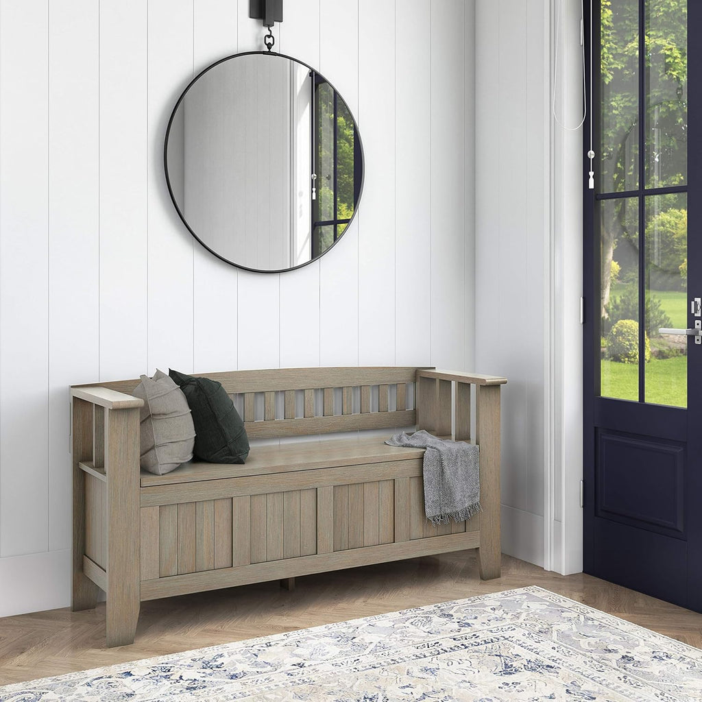 Solid Wood 48 inch Wide Entryway Storage Bench U74695