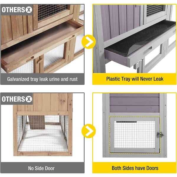 Rabbit Hutch with Second Bunny Cage M62004