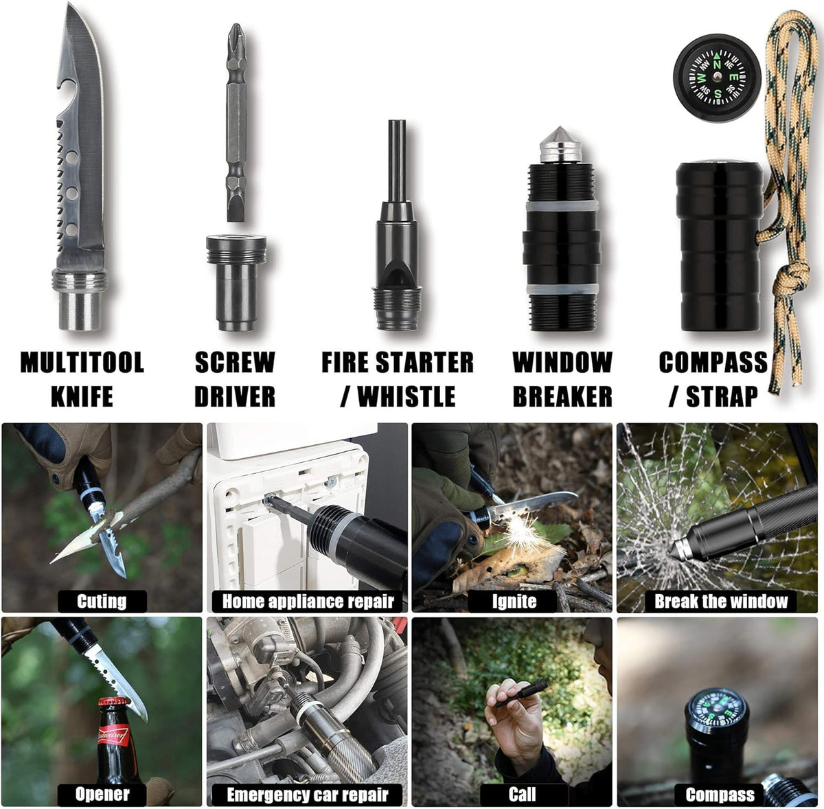 Survival Shovel Multitool with Carry Pouch, 180 Degree Folding High Carbon Steel Shovel Y6085