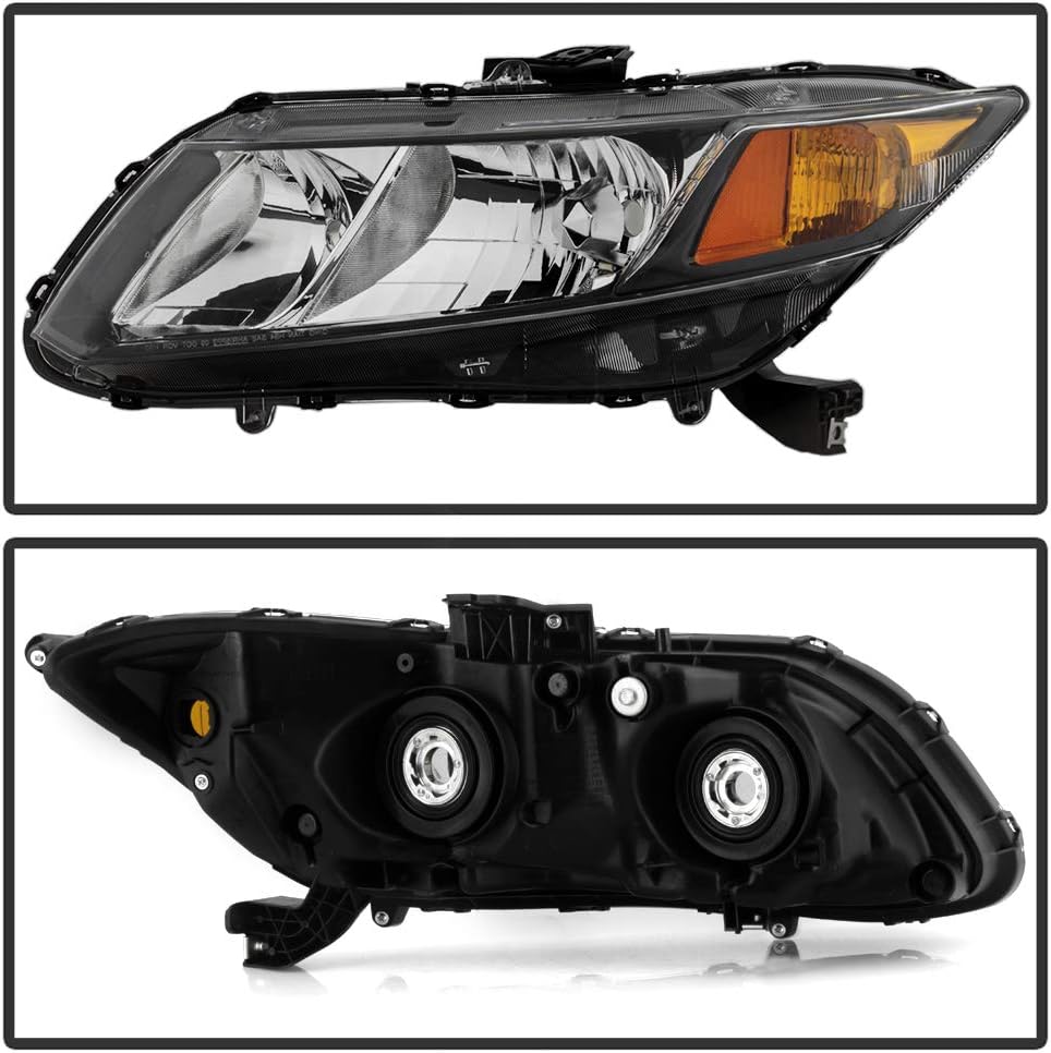 Honda Civic 4-Door Sedan Headlights Replacement Pair Set Q812109
