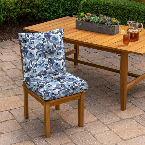 Black Cabana Stripe Tufted Dining Chair Cushion W365545