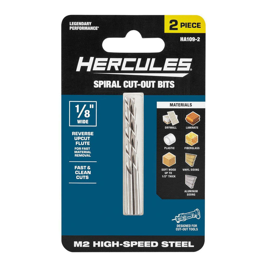 1/8 in. M2 High-Speed Steel Spiral Cut-Out Bits, 2-Pack G937927